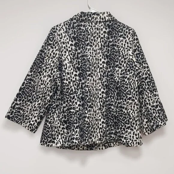 Fashion Bug Women’s Animal Print Zip Front Blazer Jacket Plus Size 20 - Picture 2 of 4